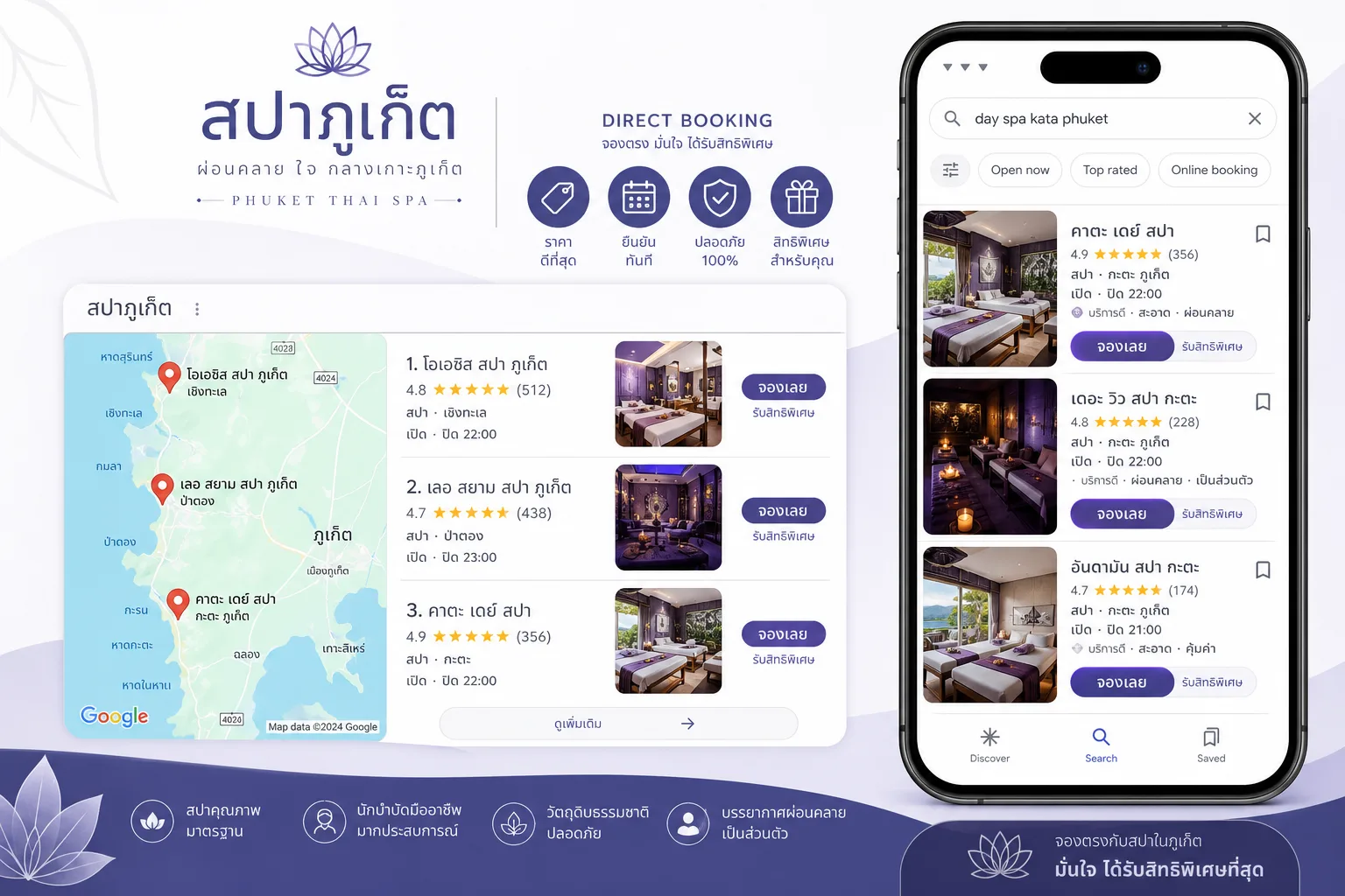 Google Maps กะตะ — ลูกค้าในโซนค้นหาก่อนตัดสินใจ