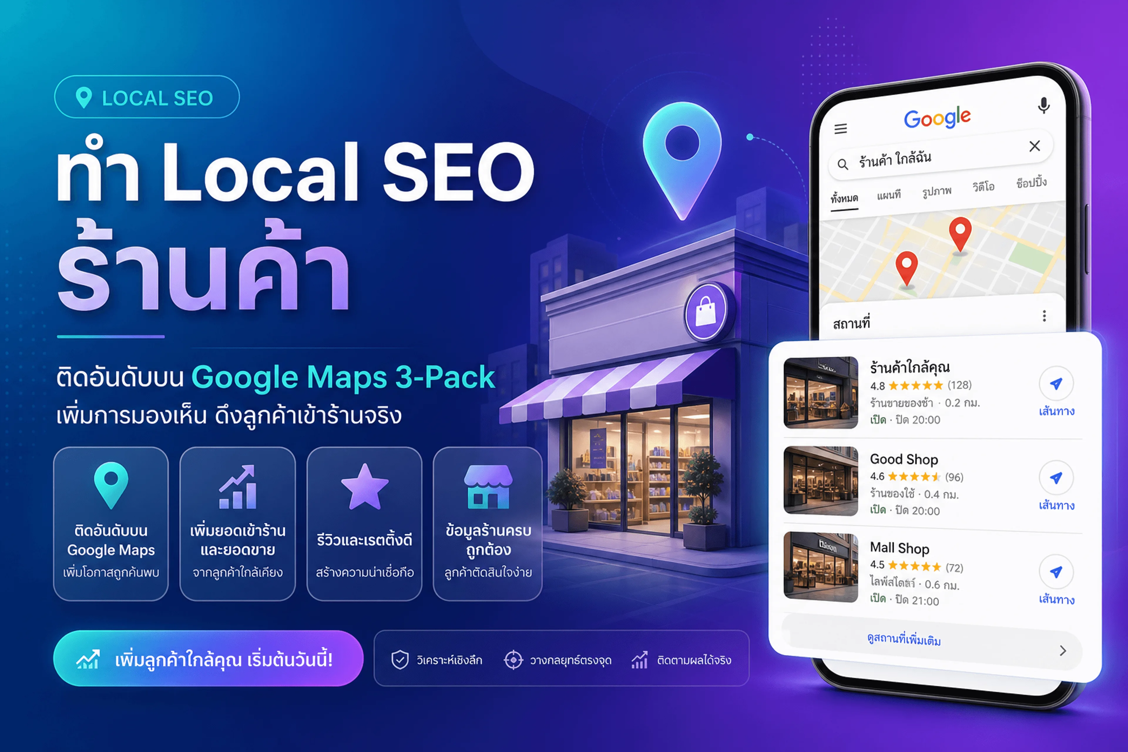 ทำ Local SEO ร้านค้า — ให้ลูกค้าในโซนเจอร้านบน Google Maps